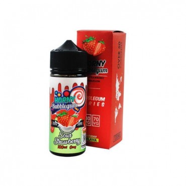 SOUR STRAWBERRY BUBBLEGUM E LIQUID BY HORNY FLAVA 100ML 70VG