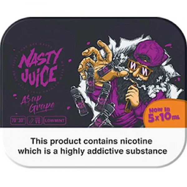 A$AP GRAPE E LIQUID BY NASTY JUICE - TDP MULTIPACK 5 X 10ML 70VG