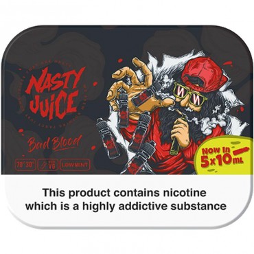 BAD BLOOD E LIQUID BY NASTY JUICE - TDP MULTIPACK 5 X 10ML 70VG