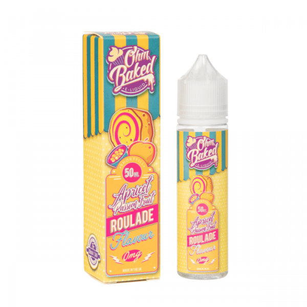 APRICOT PASSION FRUIT ROULADE E LIQUID BY OHM BAKED 50ML 70VG