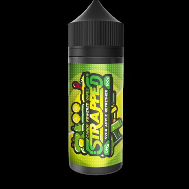 SOUR APPLE REFRESHER E LIQUID BY STRAPPED 100ML 70VG
