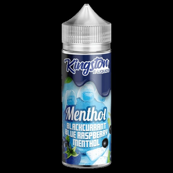 BLACKCURRANT BLUE RASPBERRY E LIQUID KINGSTON MENTHOL 100ML 70VG