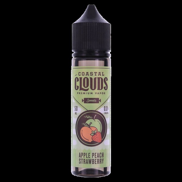 APPLE PEACH STRAWBERRY E LIQUID BY COASTAL CLOUDS - SWEETS  50ML 70VG