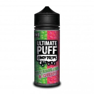 WATERMELON & CHERRY E LIQUID BY ULTIMATE PUFF CANDY DROPS 100ML 70VG