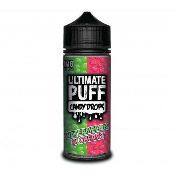 WATERMELON & CHERRY E LIQUID BY ULTIMATE PUFF CANDY DROPS 100ML 70VG