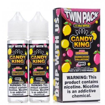 PINK LEMONADE E LIQUID BY CANDY KING BUBBLEGUM (2 X 50ML) 100ML 70VG