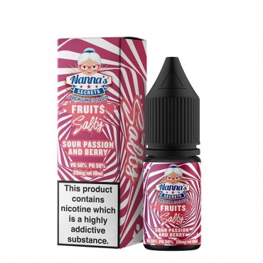 SOUR PASSION AND BERRY NICOTINE SALT E-LIQUIDS BY NANNA'S SECRET FRUITS SALTY