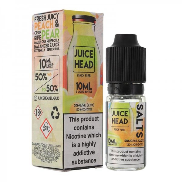 PEACH PEAR NICOTINE SALT E-LIQUID BY JUICE HEAD SALTS