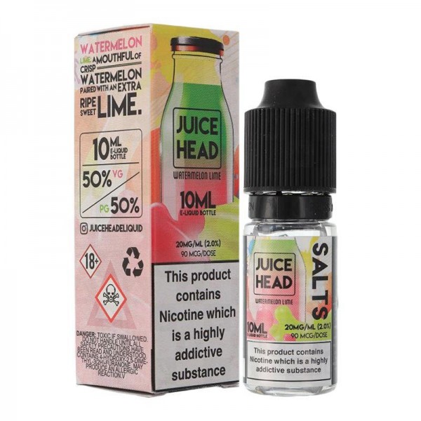 WATERMELON LIME NICOTINE SALT E-LIQUID BY JUICE HEAD SALTS