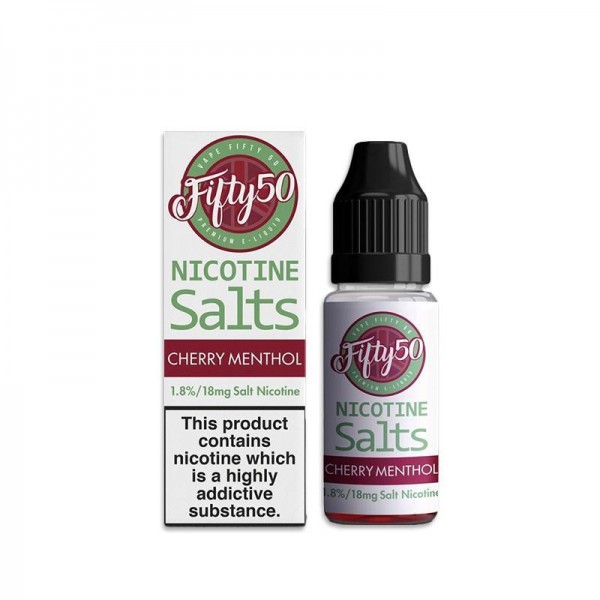 CHERRY MENTHOL NICOTINE SALT E-LIQUID BY FIFTY50 SALTS