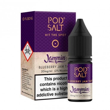 BLUEBERRY JAM TART NICOTINE SALT E-LIQUID BY POD SALT FUSIONS RANGE