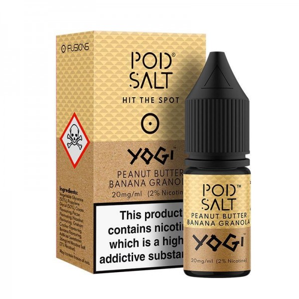 PEANUT BUTTER BANANA GRANOLA NICOTINE SALT E-LIQUID BY POD SALT FUSIONS RANGE