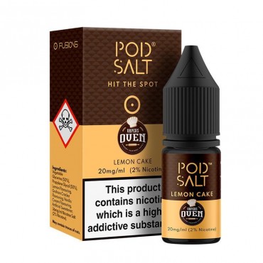 LEMON CAKE NICOTINE SALT E-LIQUID BY POD SALT FUSIONS RANGE