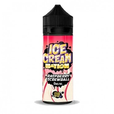 RASPBERRY SCREWBALL E LIQUID BY ICE CREAM NATION 100ML 70VG