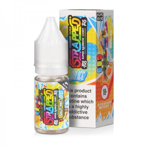 SUPER RAINBOW CANDY ON ICE NICOTINE SALT E-LIQUID BY STRAPPED