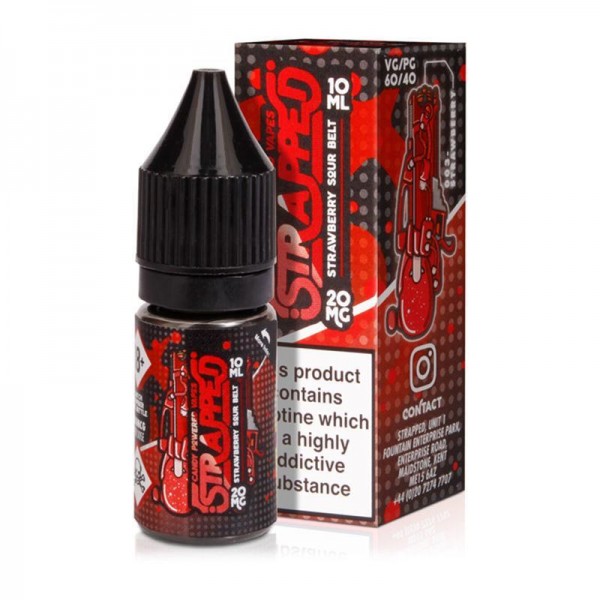 STRAWBERRY SOUR BELT NICOTINE SALT E-LIQUID BY STRAPPED