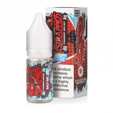 STRAWBERRY SOUR BELT ON ICE NICOTINE SALT E-LIQUID BY STRAPPED
