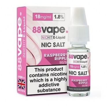 RASPBERRY RIPPLE NICOTINE SALT E-LIQUID BY 88 VAPE