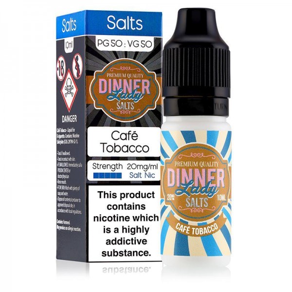 CAFE TOBACCO NICOTINE SALT E-LIQUID BY DINNER LADY SALTS