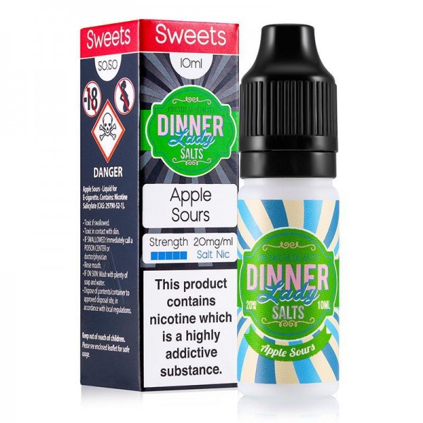 APPLE SOURS NICOTINE SALT E-LIQUID BY DINNER LADY SALTS