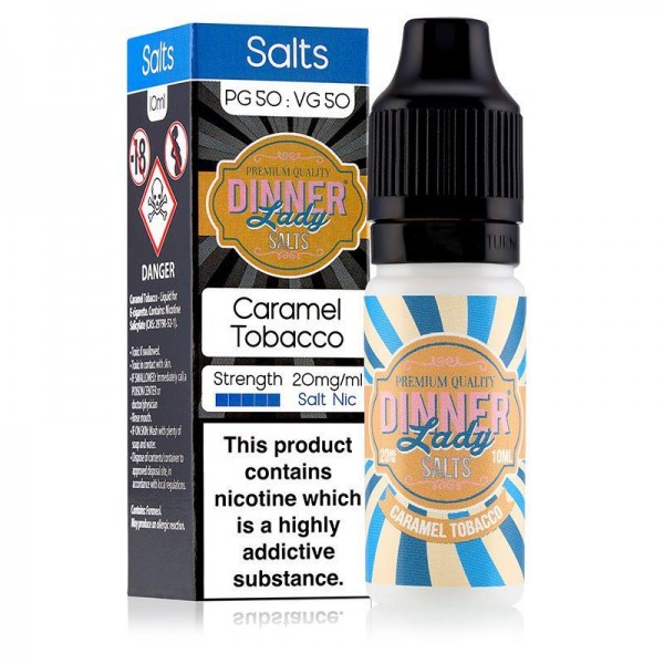 CARAMEL TOBACCO NICOTINE SALT E-LIQUID BY DINNER LADY SALTS