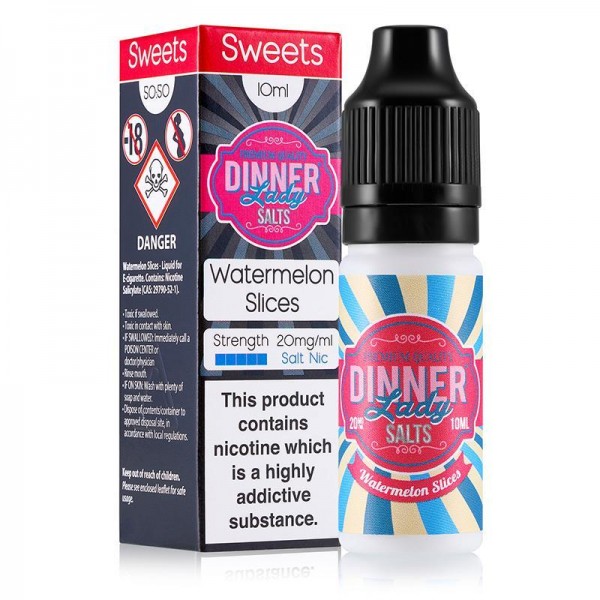 WATERMELON SLICES NICOTINE SALT E-LIQUID BY DINNER LADY SALTS