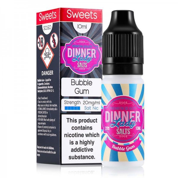 BUBBLE GUM NICOTINE SALT E-LIQUID BY DINNER LADY SALTS