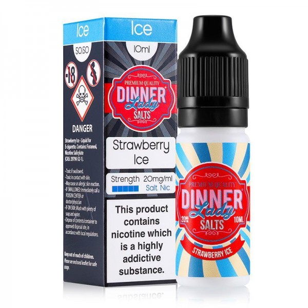 STRAWBERRY ICE NICOTINE SALT E-LIQUID BY DINNER LADY SALTS