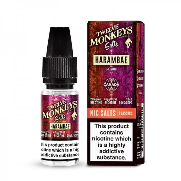 HARAMBAE NICOTINE SALT E-LIQUID BY TWELVE MONKEYS SALTS