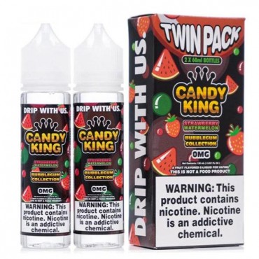 STRAWBERRY WATERMELON E LIQUID BY CANDY KING BUBBLEGUM  (2 X 50ML) 100ML 70VG