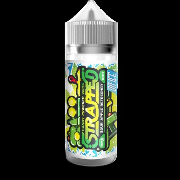 SOUR APPLE REFRESHER ON ICE E LIQUID BY STRAPPED 100ML 70VG