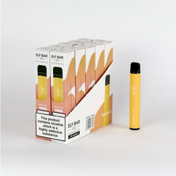 Peach Ice Elfbar / Elf Bar 600 Puffs Disposable Vape