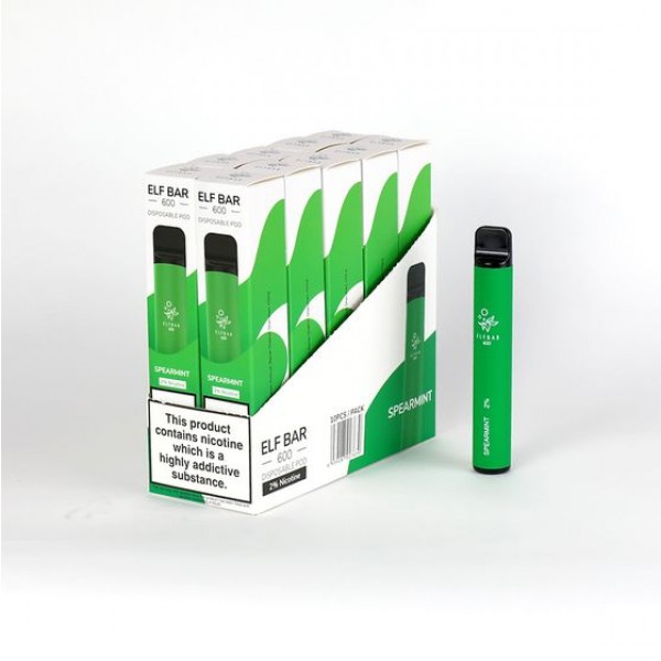 Spearmint Elfbar / Elf Bar 600 Puffs Disposable Vape